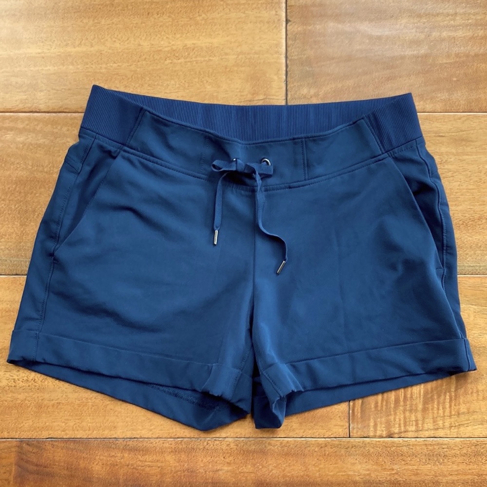 Athleta Navy Blue Drawstring Stretchy Shorts